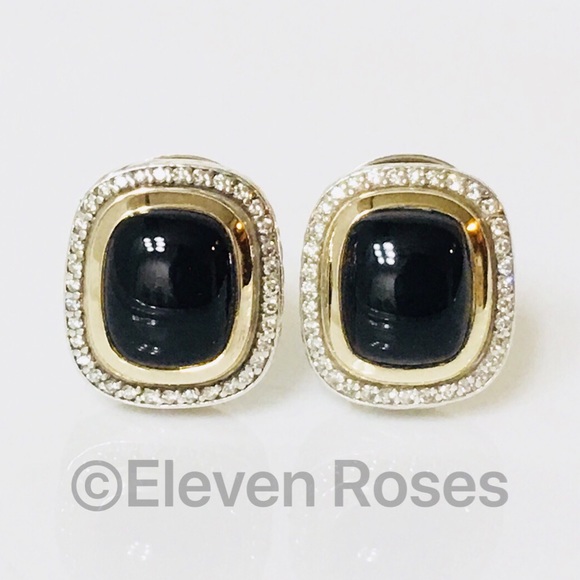 David Yurman Black Onyx & Diamond Albion Earrings - Picture 5 of 5